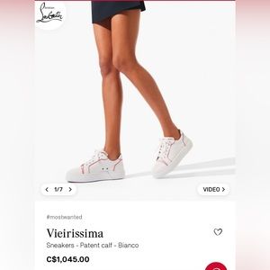 Louboutin sneakers white and black patent line